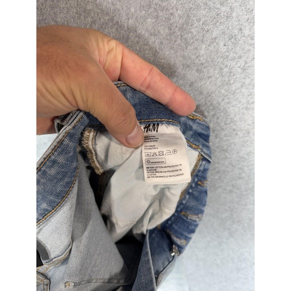 H&M &Denim Jeans‎ Womens 28x32 Light Wash Skinny Distressed Ripped Button Fly - Picture 7 of 13